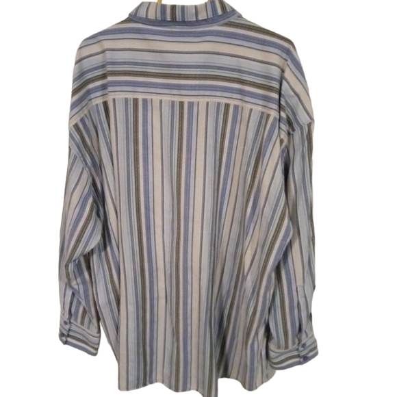 Casual Button Up Visivo Diagonal Striped Design Long Slve. Night Out Office 4X - Picture 7 of 8